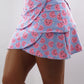 3111 - "When Pigs Fly" Performance Petal Skort - Blue & Pink Print