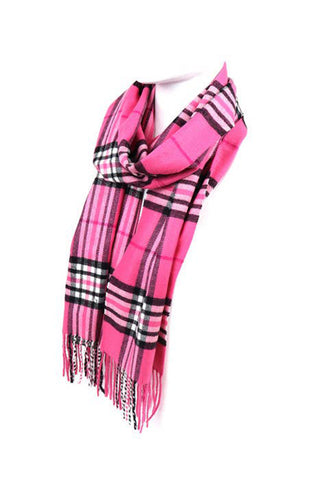 Pink Plaid Scarf