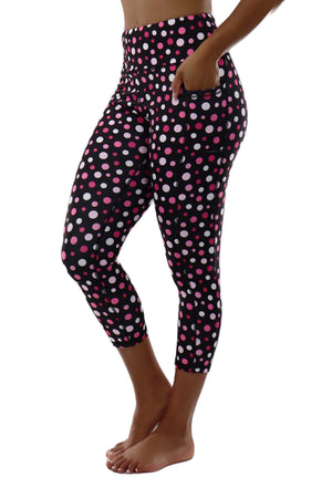 5301B- The "Dotty Chic" Perfect Pocket Capri - Pink Polka Dot - FINAL SALE