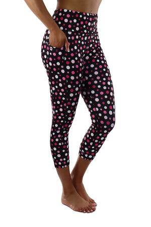 5301B- The "Dotty Chic" Perfect Pocket Capri - Pink Polka Dot - FINAL SALE