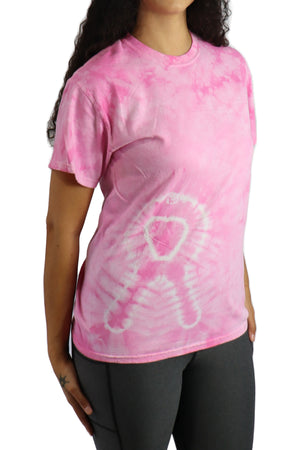 7401 -Pink Ribbon Tie Dye Tee - FINAL SALE