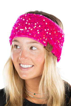 5313 - Pink Sequin Ear Warmer Headband