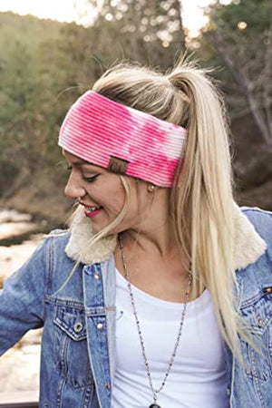 5313 - Pink Tie Dye Ear Warmer Headband