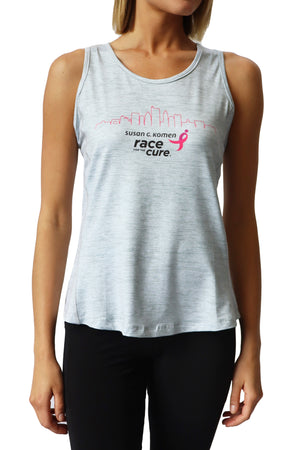 7300 - Komen CBus City Skyline Open Back Tank/Heather Grey