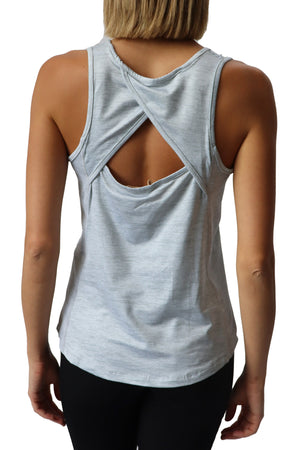 7300 - Komen CBus City Skyline Open Back Tank/Heather Grey