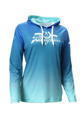 WOMEN'S Official RunTheBluegrass 2023 Lightweight Hoodie/ Sky Blue Ombre