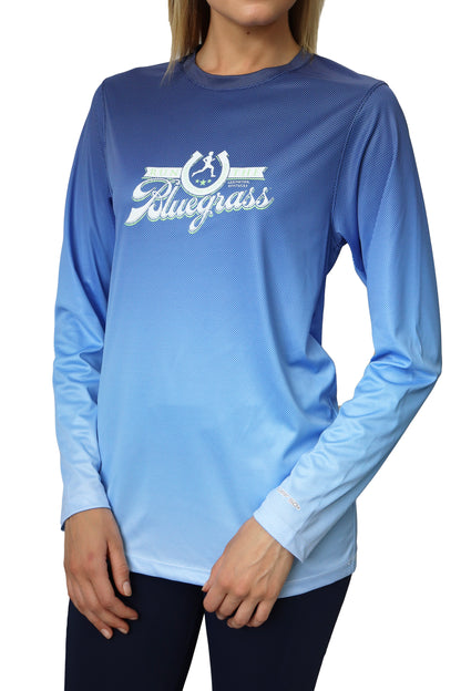 7100 - RunTheBlueGrass Unisex LS Tee/Blue Ombre