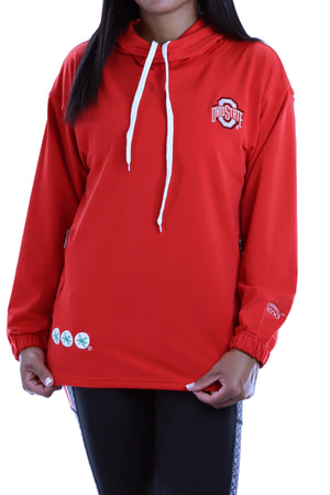 Ohio State Athletic O Luxe Snorkel Neck Hoodie/Red