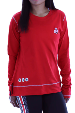 2005 - Ohio State Long Sleeve Contrast Stitch - Red