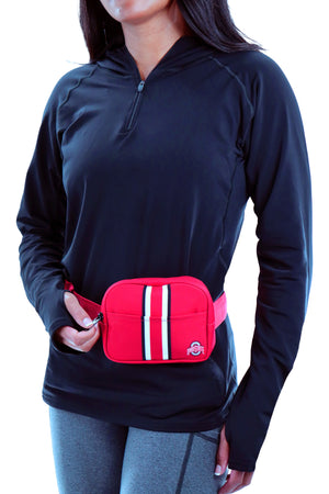 2110 - Ohio State Helmet Stripe Small Square Fanny Pack - Red
