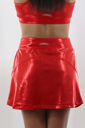3205 - The "Vibe" Womens  Skort - Red Shimmer - FINAL SALE
