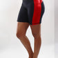 3207 - The Perfect Pocket Womens Biker Short - Black w/ Red Shimmer- FINAL SALE