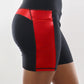 3207 - The Perfect Pocket Womens Biker Short - Black w/ Red Shimmer- FINAL SALE