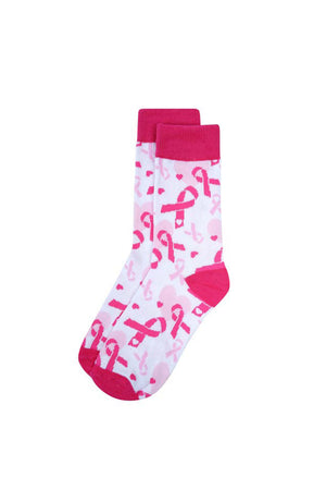5422 - Pink Ribbon Crew Socks (Various Prints)