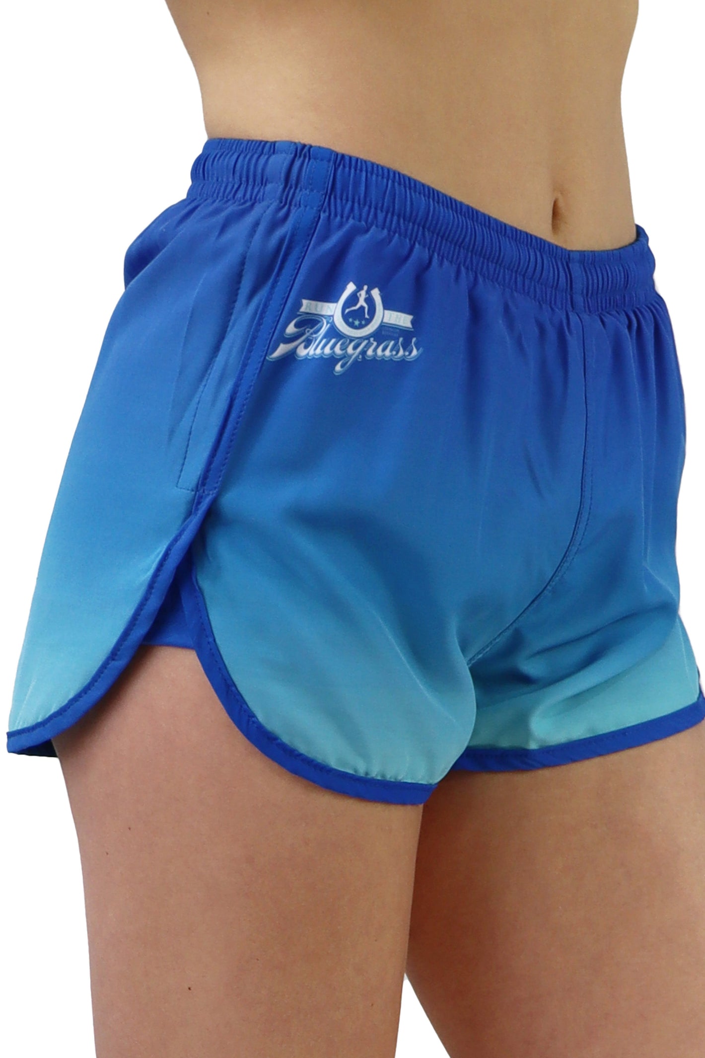 7102 - RunTheBluegrass Running Short - Sky Blue/Teal