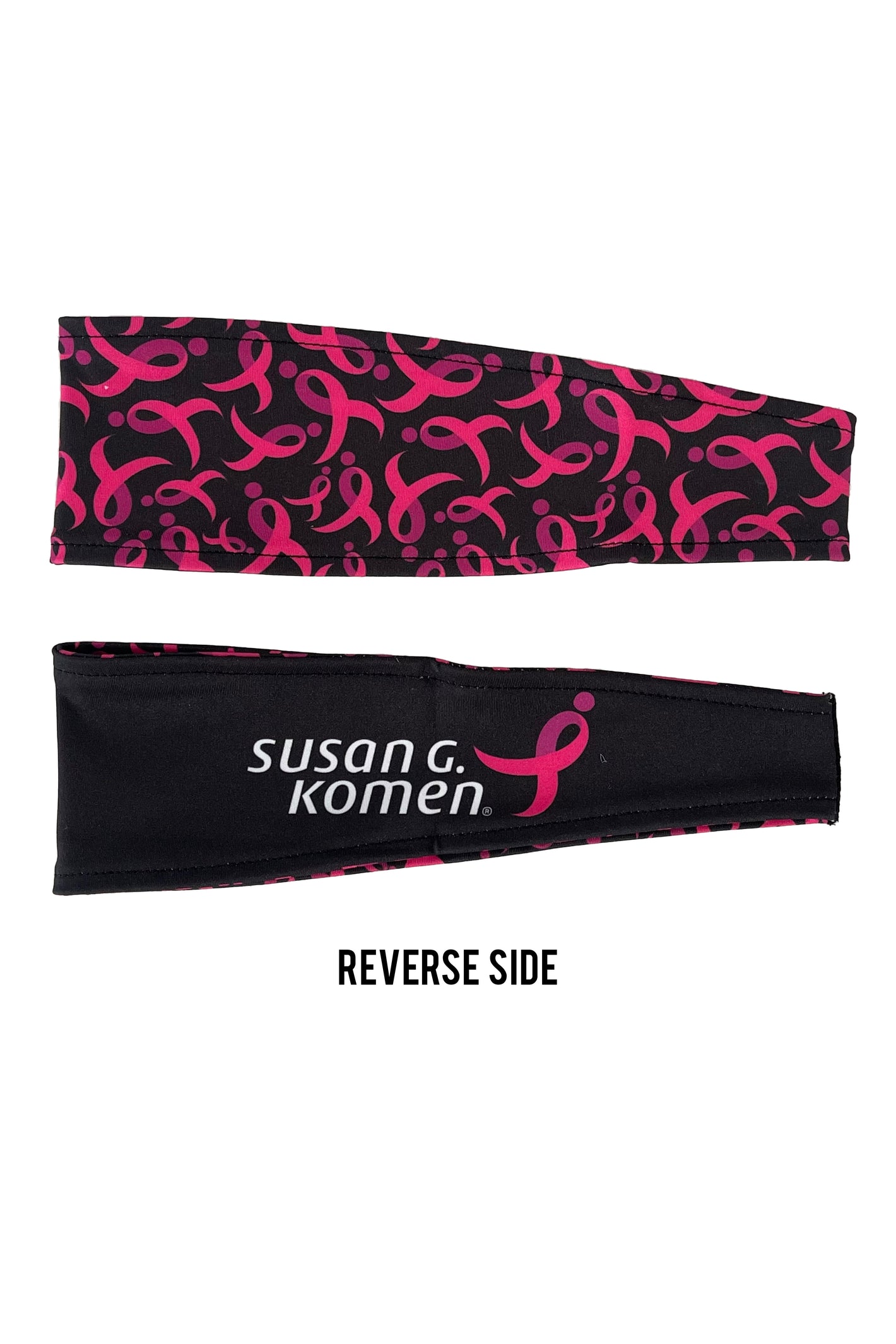 7203 - REVERSIBLE Komen Repeat Ribbons Headband/Various Colors