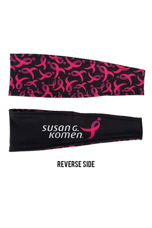 3007 - REVERSIBLE Komen Repeat Ribbons Headband/Various Colors