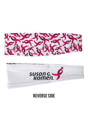 3007 - REVERSIBLE Komen Repeat Ribbons Headband/Various Colors