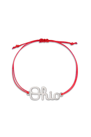 5420 - Ohio State Script Ohio Cord Bracelet