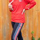 Ohio State Buckeyes Sparkle Logo Snorkel Neck Hoodie - Red