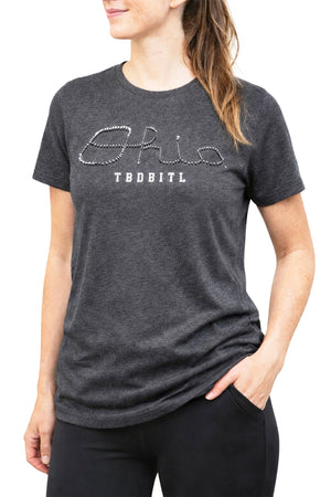 1208 - Ohio State "Script Ohio by TBDBITL" Unisex Tee/Charcoal