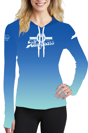 WOMEN'S Official RunTheBluegrass 2023 Lightweight Hoodie/ Sky Blue Ombre - FINAL SALE