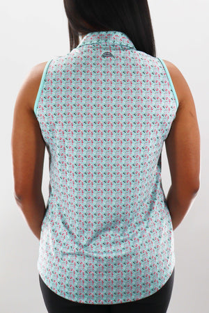 4114 - The "Golf ParTee" Sleeveless Polo - Teal