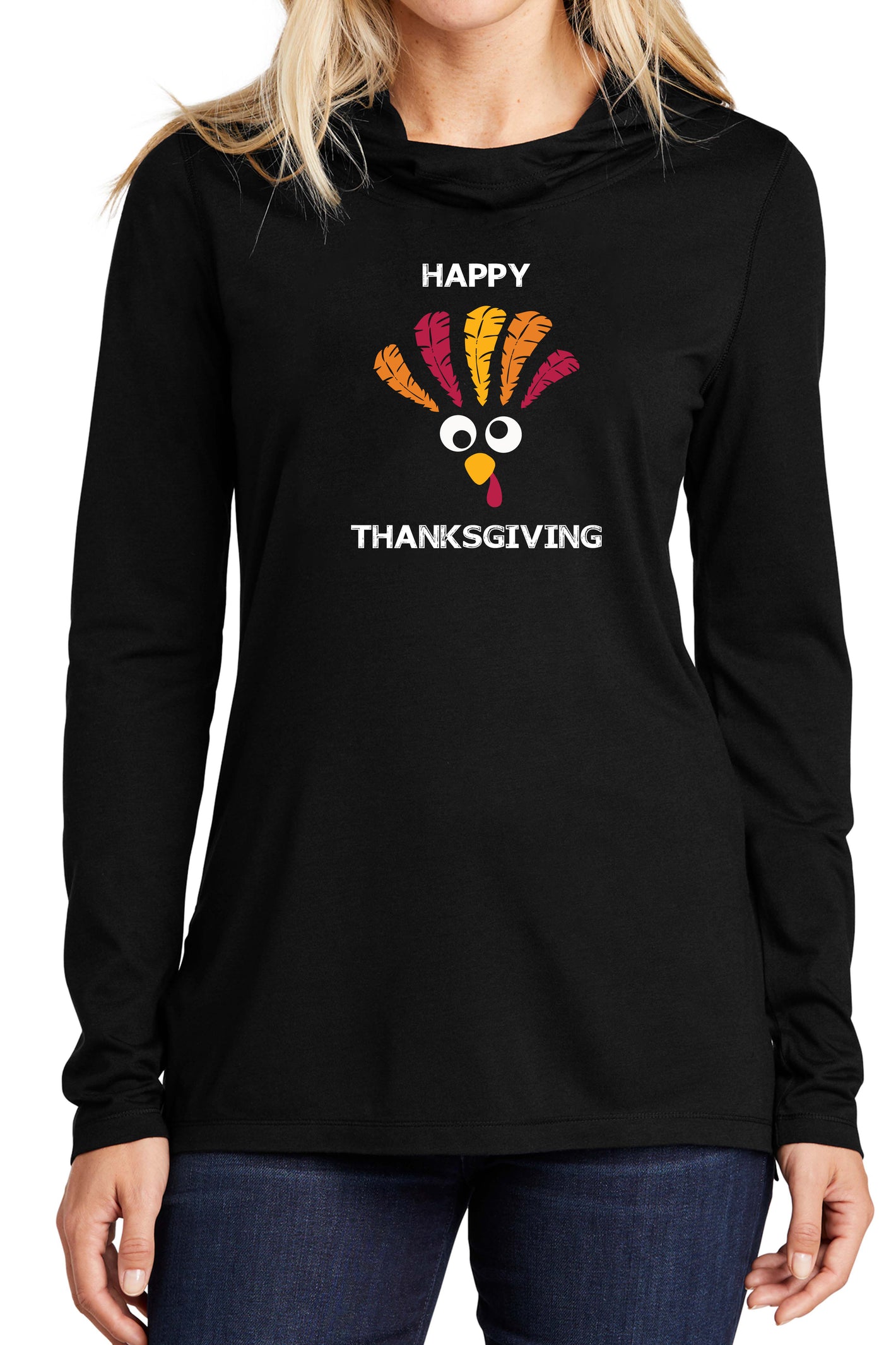 5322 - The Bend "Silly Turkey Face" Unisex Lightweight Hoodie - 2 Color Options (Black & Heather Grey)