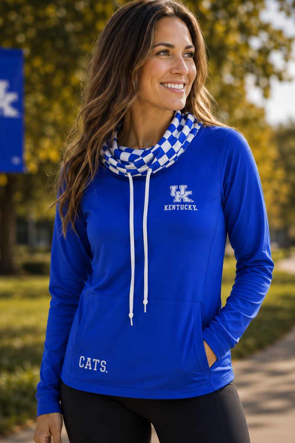 911- University of Kentucky Funnel Neck Long Sleeve/Blue
