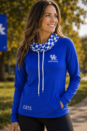 911- University of Kentucky Funnel Neck Long Sleeve/Blue