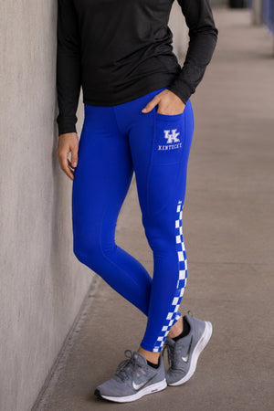 910- University of Kentucky "Victory" Cell Phone Pocket Legging/Blue