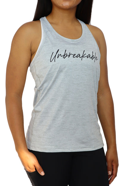 5009 -Unbreakable Meshback Racer Tank/ Heather Grey