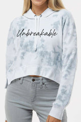 5227 - Womens Unbreakable Dyed Crop Hoodie/ White