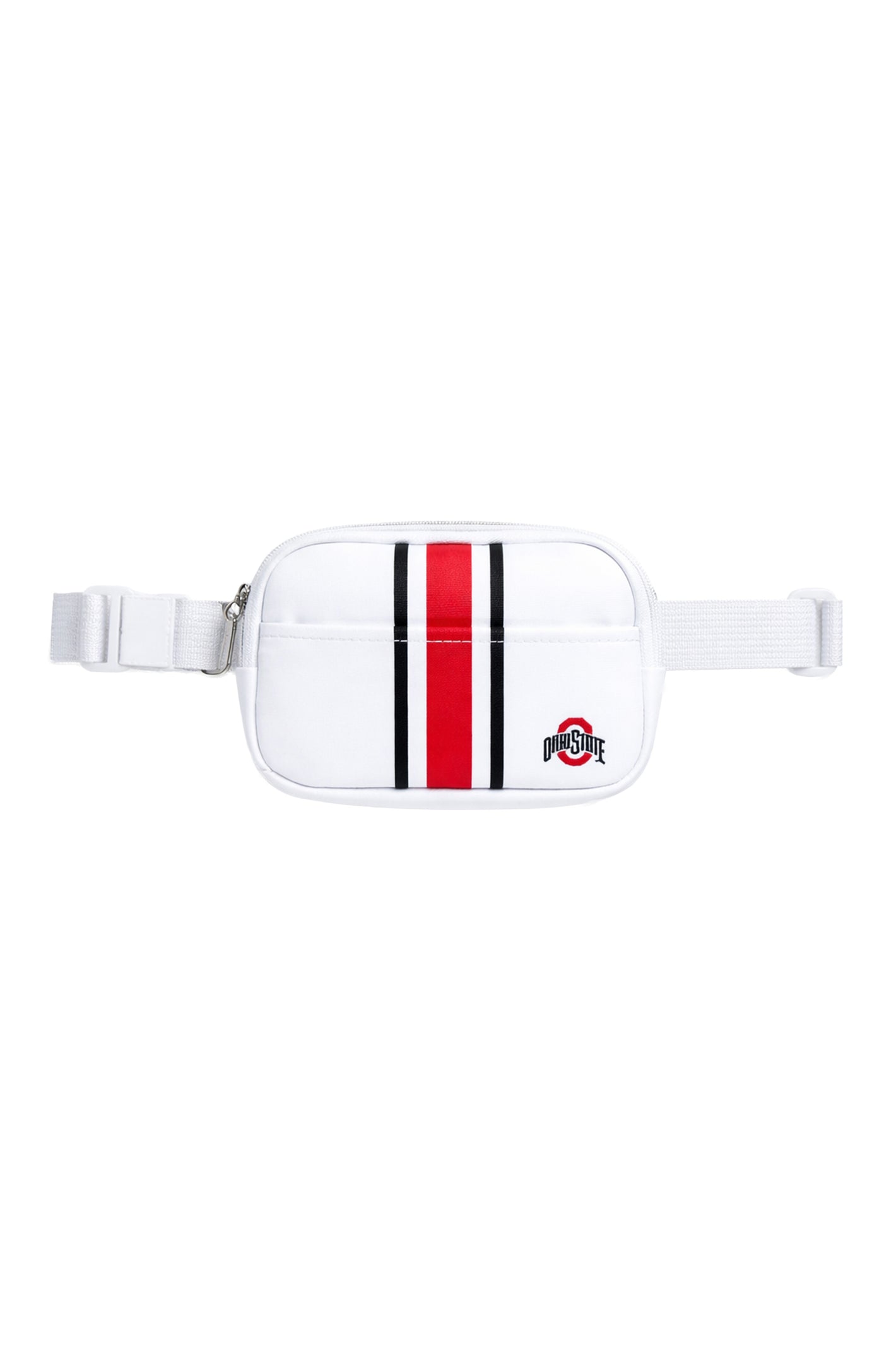 2108 - Ohio State Helmet Stripe Small Square Fanny Pack - White