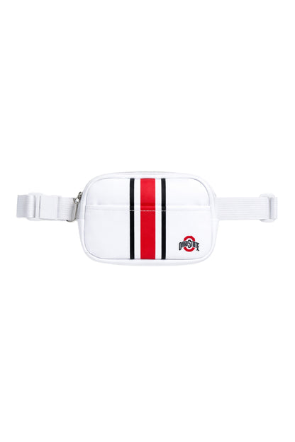 2108 - Ohio State Helmet Stripe Small Square Fanny Pack - White