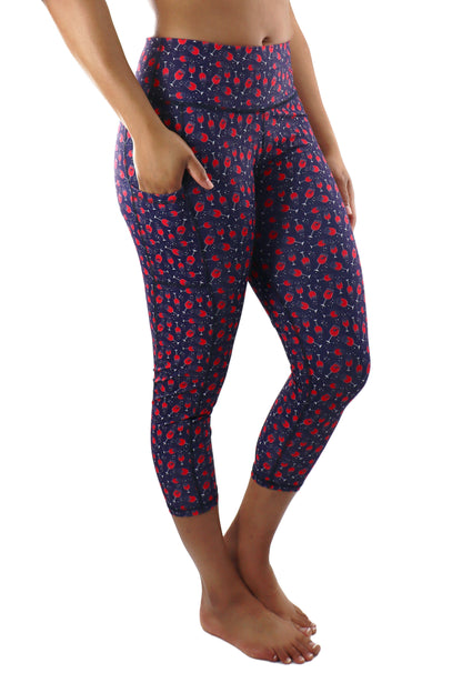 3211 - Wine Glass Perfect Pocket Capri/Navy - FINAL SALE