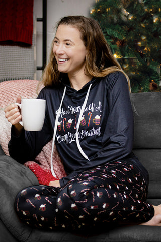 5100 - Cozy Little Christmas Lightweight Hoodie/ Black