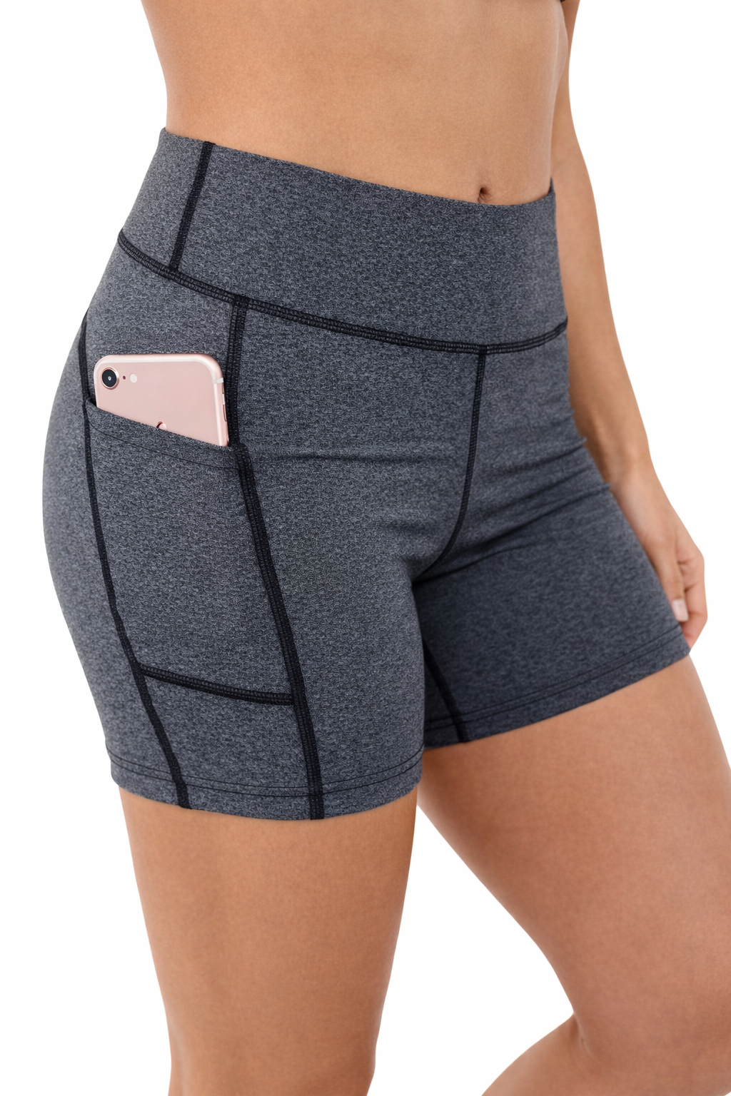 4204 - The "Victory" Cell Phone Pocket Short/Grey - FINAL SALE