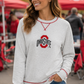 2203 - Ohio State Patchwork Ladies Raglan Midweight Crew Neck/Heather