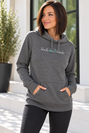 3400 - Bend Don't Break Unisex Hoodie/ Heather Grey - FINAL SALE