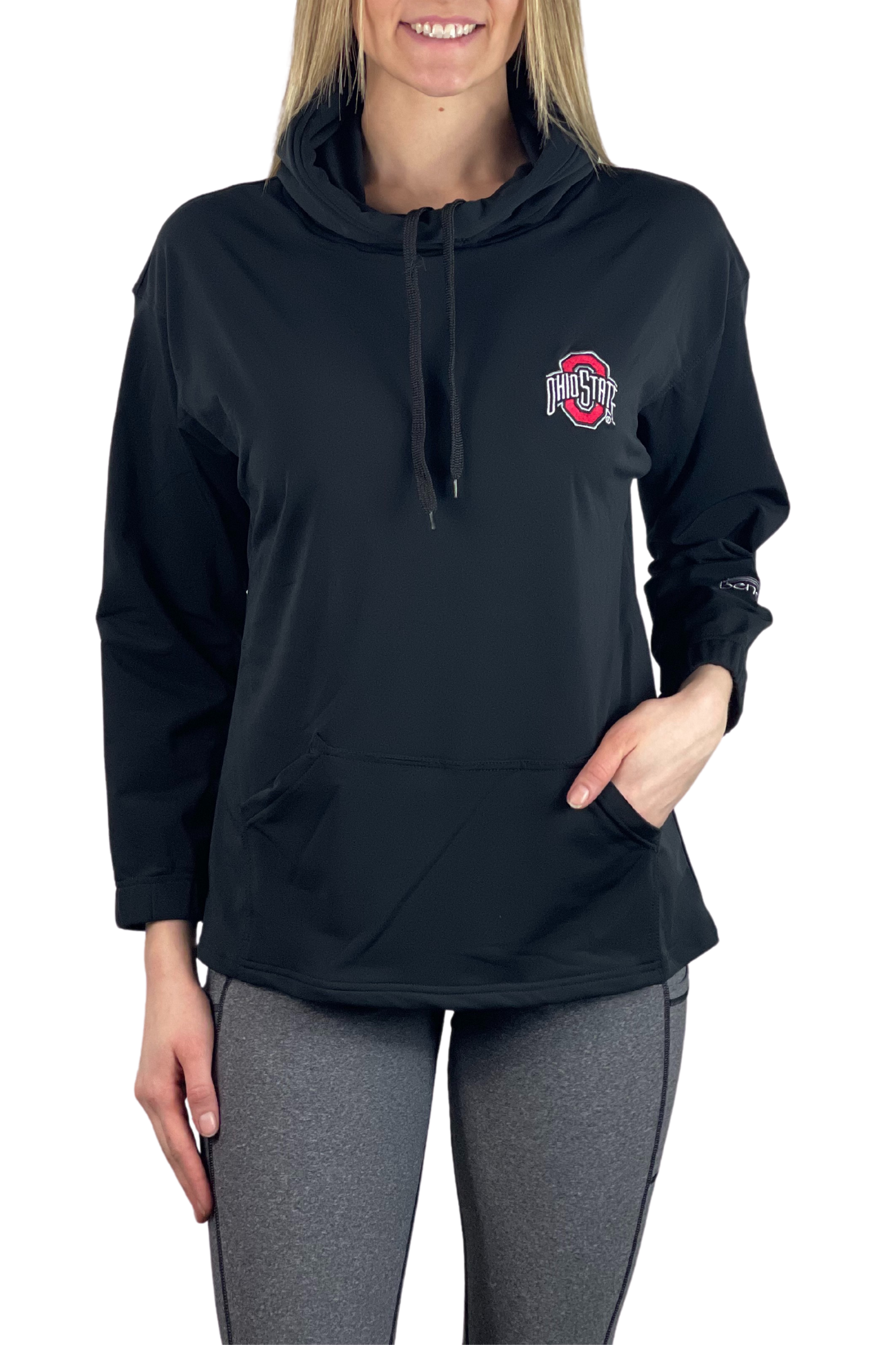 2203 - Ohio State Athletic O Snorkel Neck Hoodie/Black