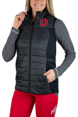 2404-The Ohio State "Buckeye Leaves" Performance Vest/Black