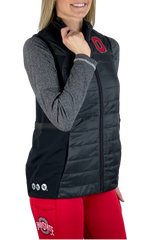 2404-The Ohio State "Buckeye Leaves" Performance Vest/Black