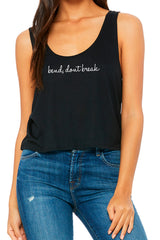 5201 - "bend don't break" Flowy Crop Tank (Various Colors)- FINAL SALE