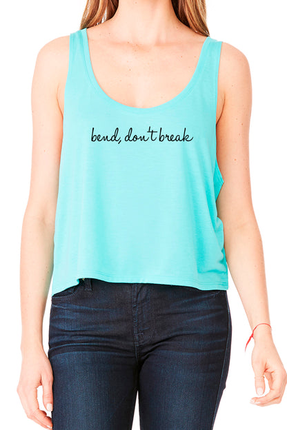 5201/HC - "bend don't break" Flowy Crop Tank (Various Colors)