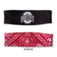 1206 - Reversible Ohio State Bandana Print Headband/ Red