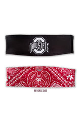 1206 - Reversible Ohio State Bandana Print Headband/ Red