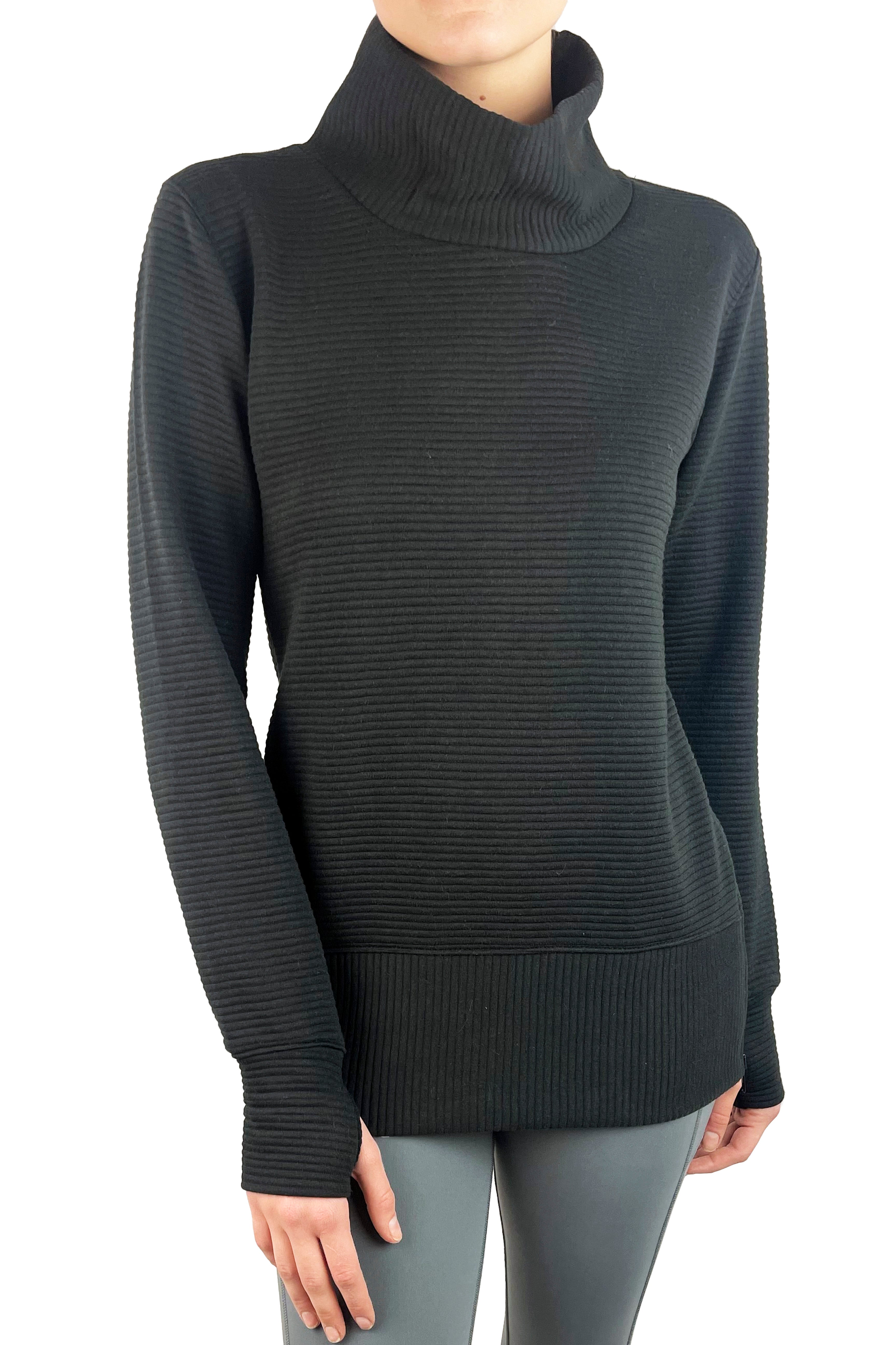 4305 - Women's Ribbed Turtleneck Pullover/Black – Bend