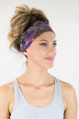 5102 - REVERSIBLE USA Stars Headband/ Black- FINAL SALE
