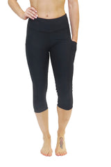 4303 - The "Victory" Cell Phone Pocket Capri /Black